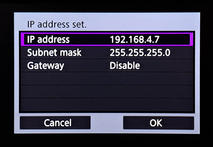 Setting 192.168.4.7 IP address